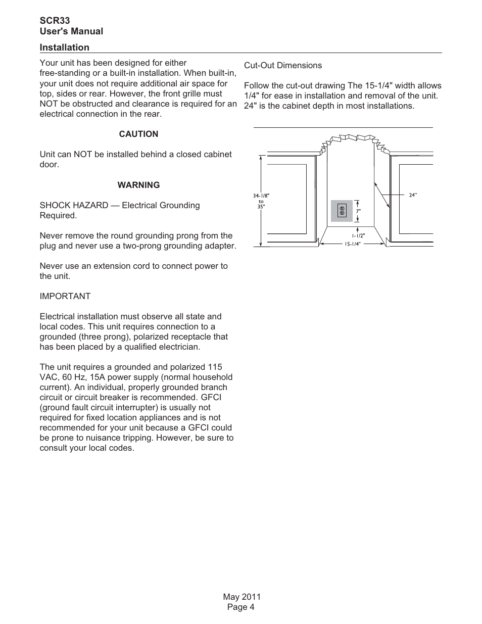 Scotsman SCR33 User Manual | Page 5 / 20