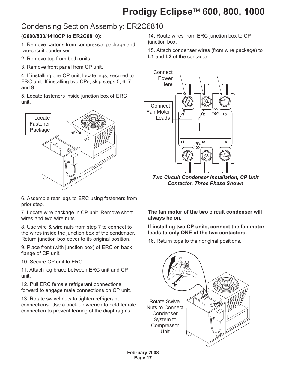 Condensing section assembly: er2c6810 | Scotsman 600 Prodigy Eclipse User Manual | Page 17 / 50