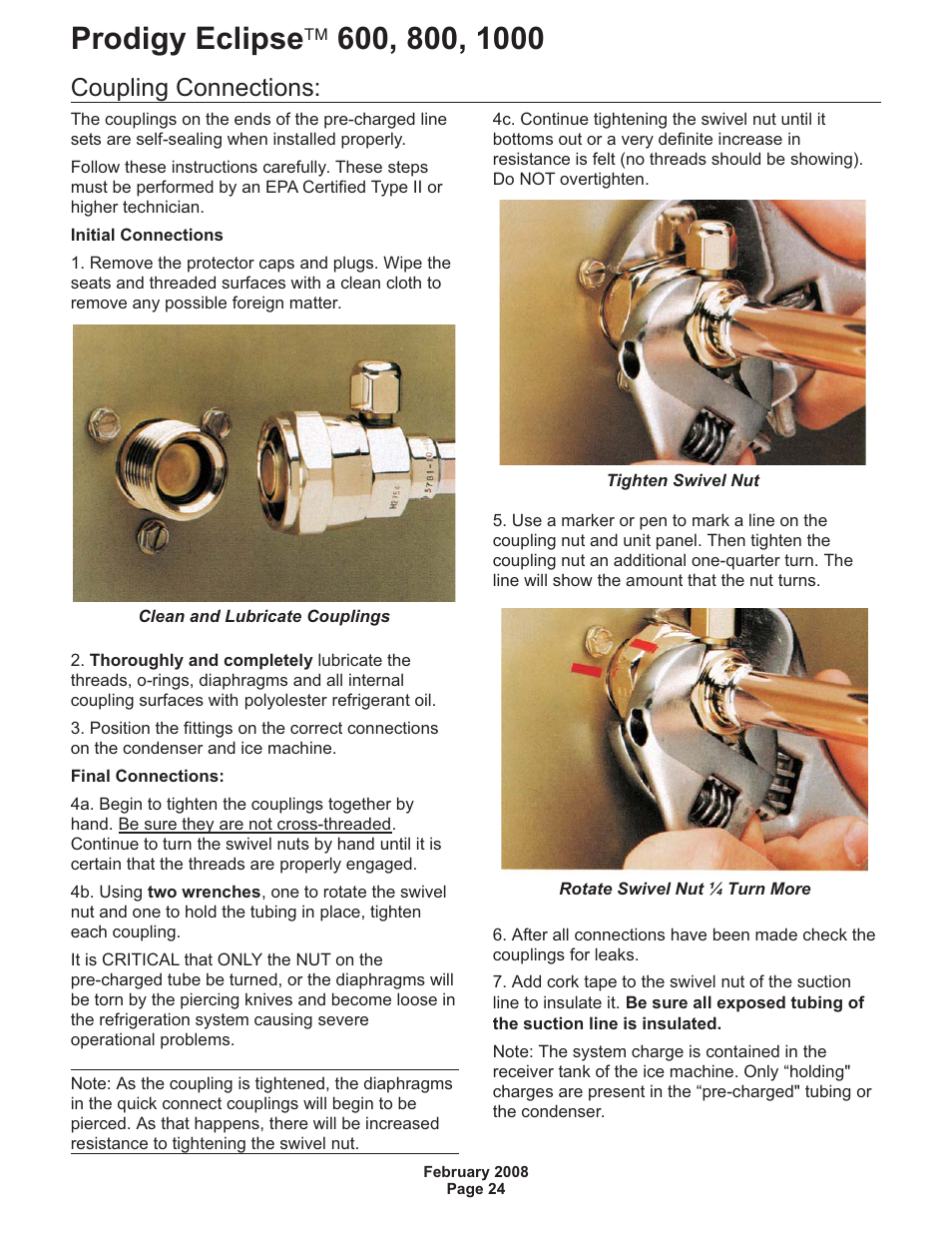 Coupling connections | Scotsman 600 Prodigy Eclipse User Manual | Page 24 / 50
