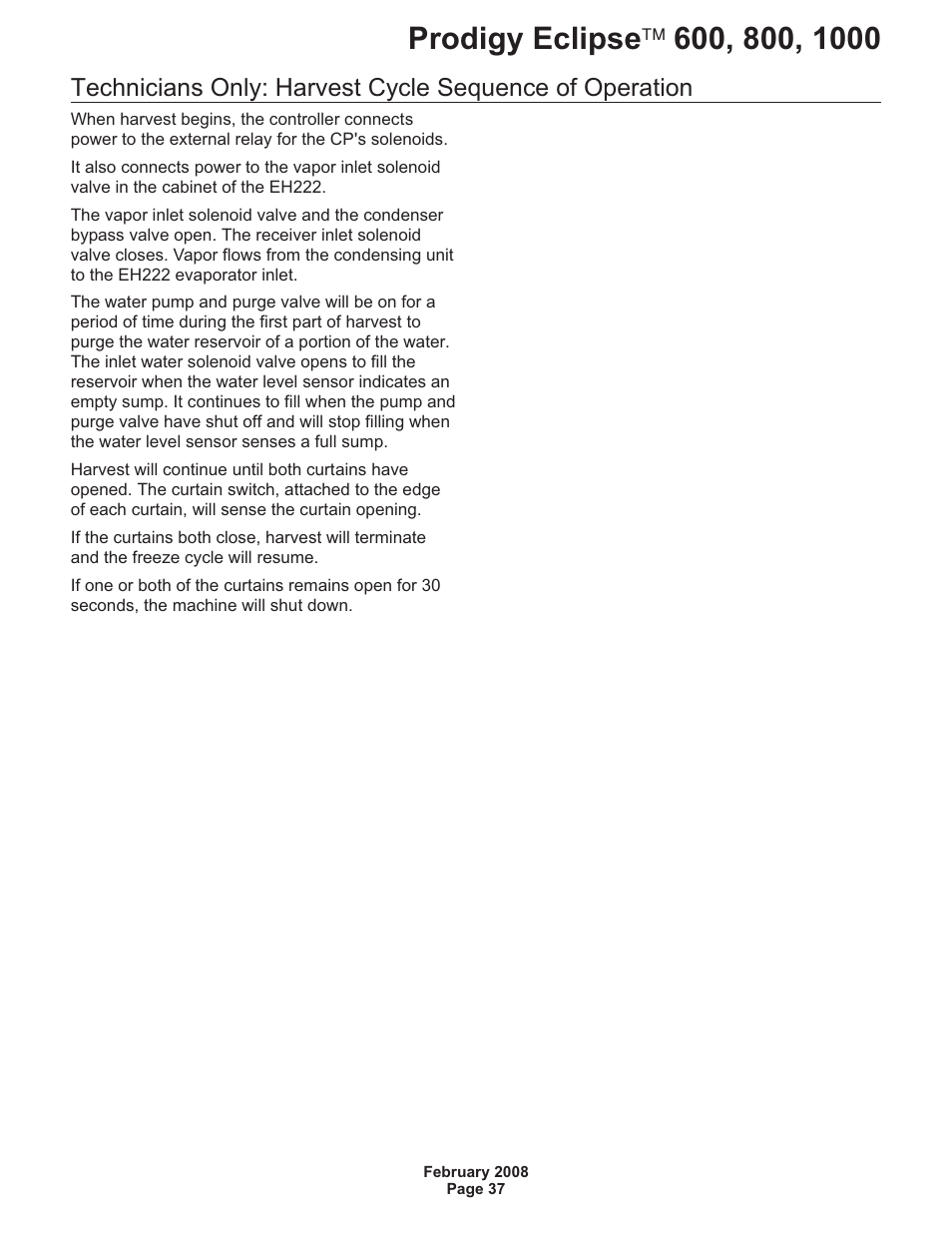 Scotsman 600 Prodigy Eclipse User Manual | Page 37 / 50