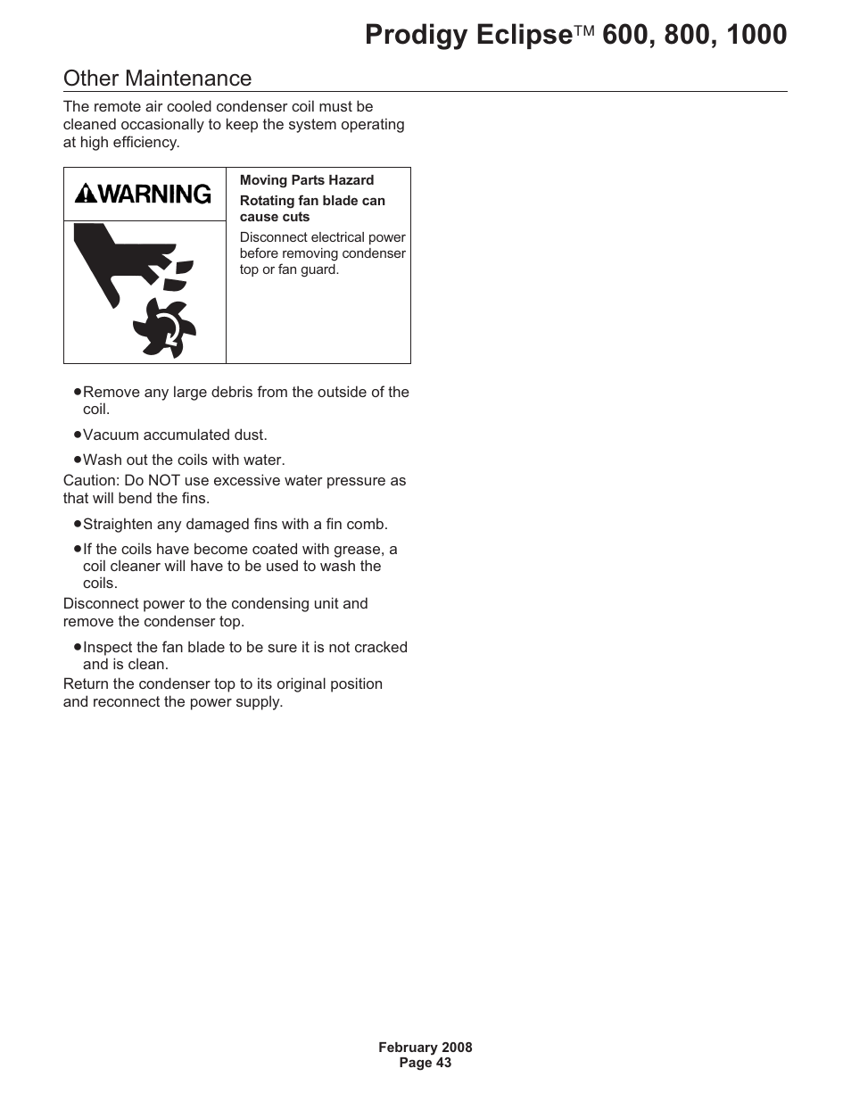 Other maintenance | Scotsman 600 Prodigy Eclipse User Manual | Page 43 / 50