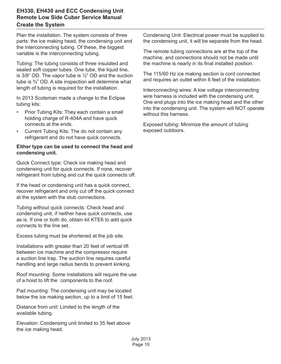 Create the system | Scotsman EH330 C with ECC Condensing Unit ECC1200 User Manual | Page 11 / 57