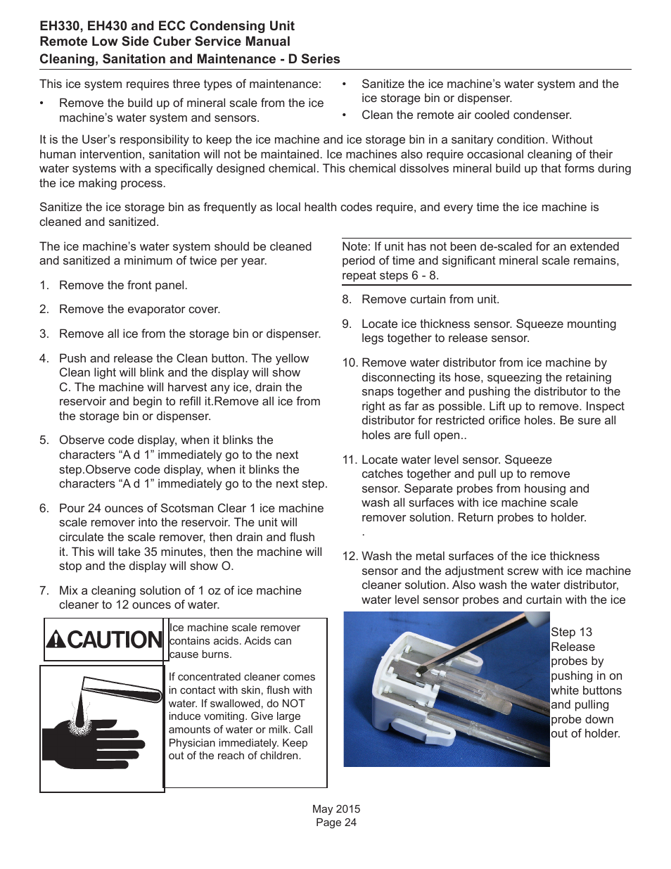 Scotsman EH330 C with ECC Condensing Unit ECC1200 User Manual | Page 25 / 57
