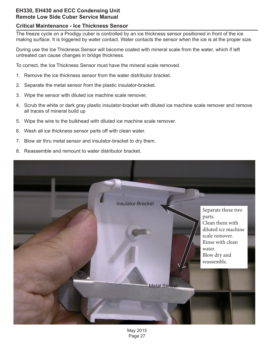 Scotsman EH330 C with ECC Condensing Unit ECC1200 User Manual | Page 28 / 57