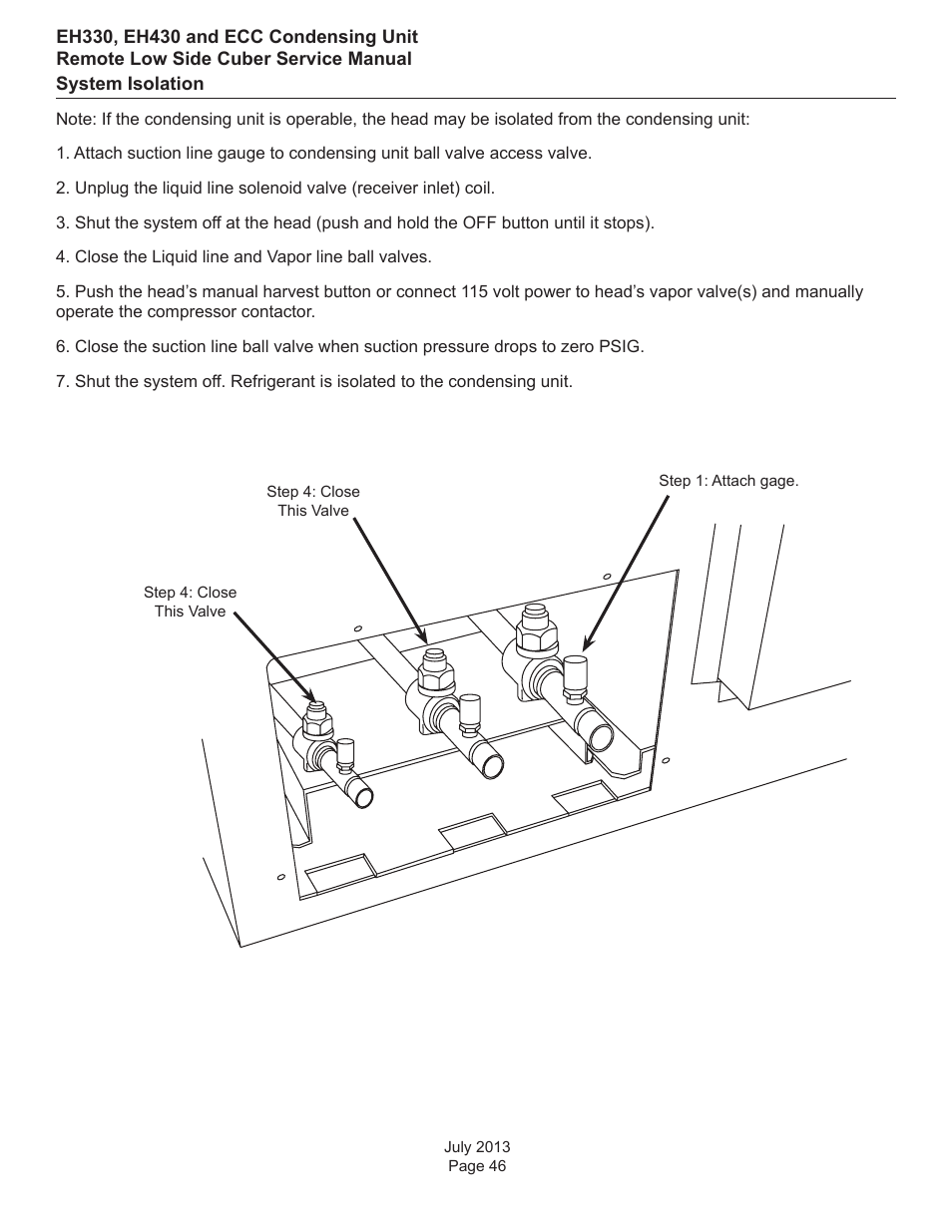 System isolation | Scotsman EH330 C with ECC Condensing Unit ECC1200 User Manual | Page 47 / 57