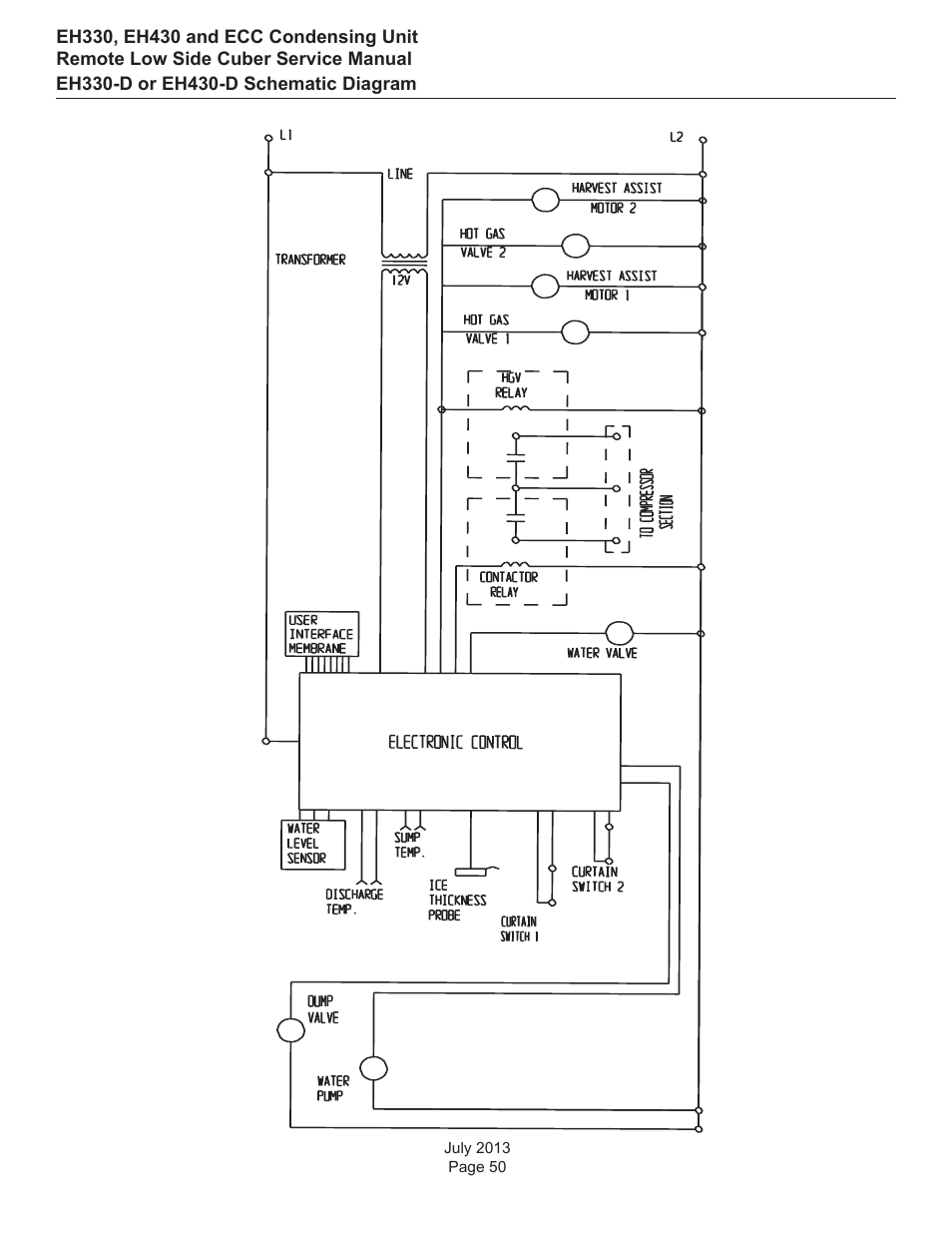 Eh330-d or eh430-d schematic diagram | Scotsman EH330 C with ECC Condensing Unit ECC1200 User Manual | Page 51 / 57
