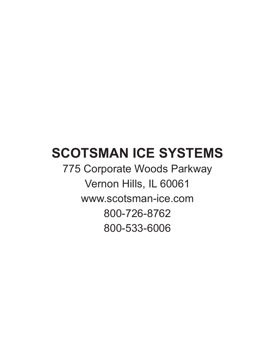 Scotsman ice systems | Scotsman EH330 C with ECC Condensing Unit ECC1200 User Manual | Page 57 / 57