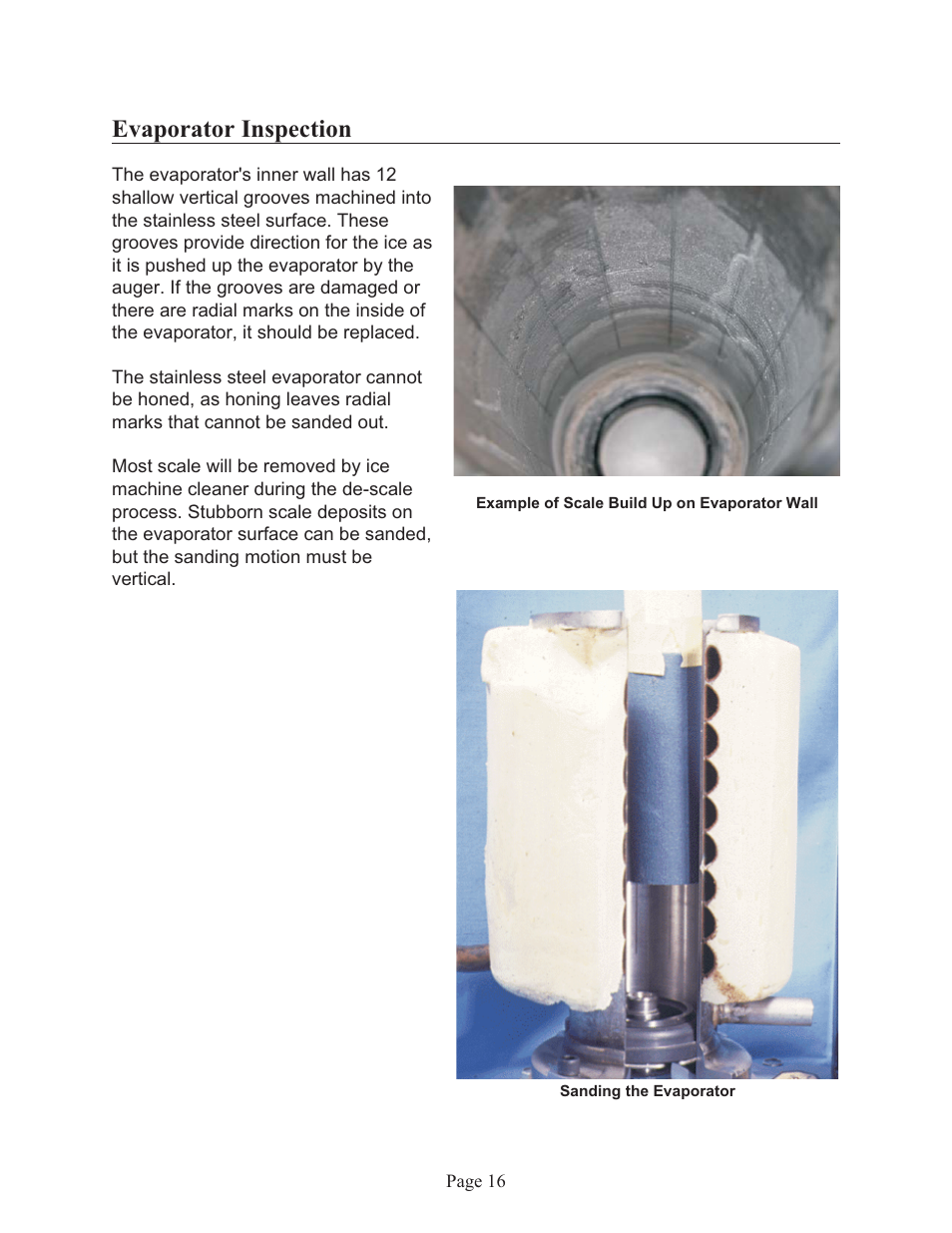 Evaporator inspection | Scotsman Flaked Ice Machines User Manual | Page 17 / 22