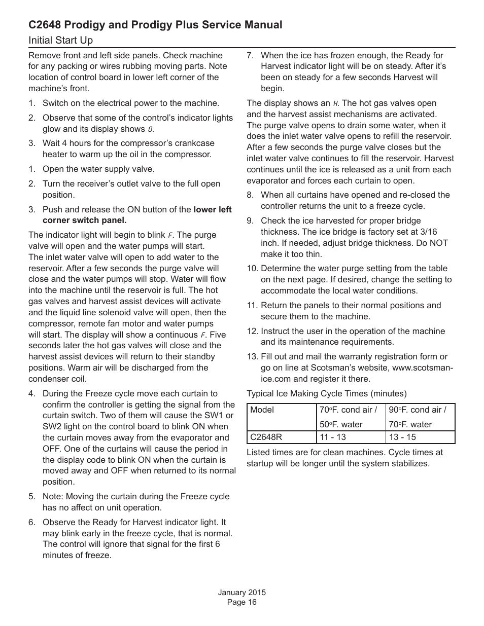 C2648 prodigy and prodigy plus service manual | Scotsman C2648 User Manual | Page 16 / 67