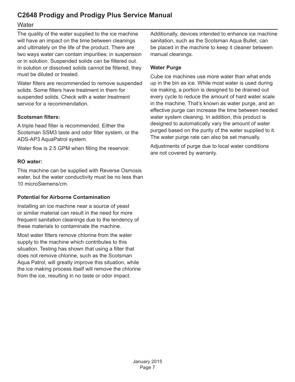 C2648 prodigy and prodigy plus service manual | Scotsman C2648 User Manual | Page 7 / 67