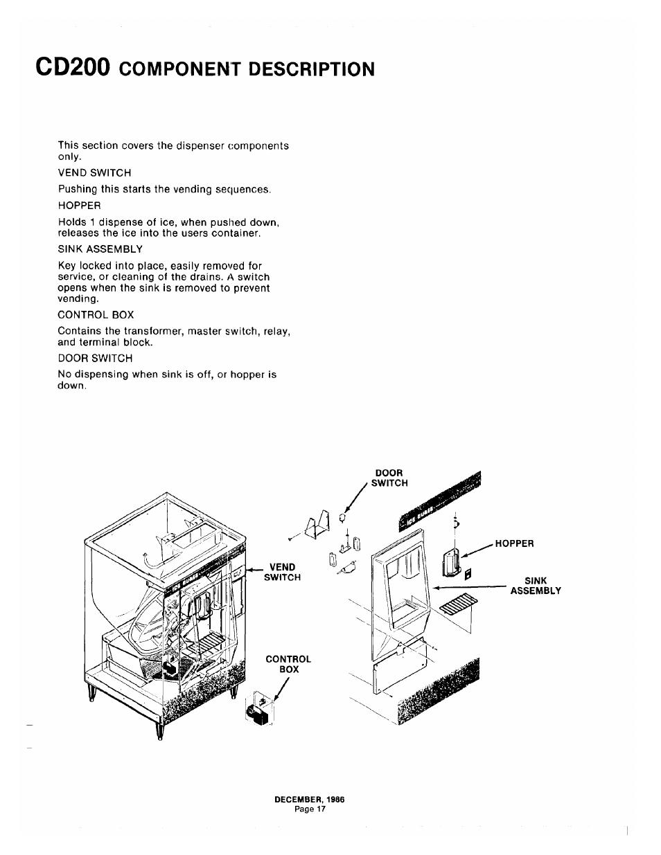 Component description | Scotsman CD200 User Manual | Page 16 / 19