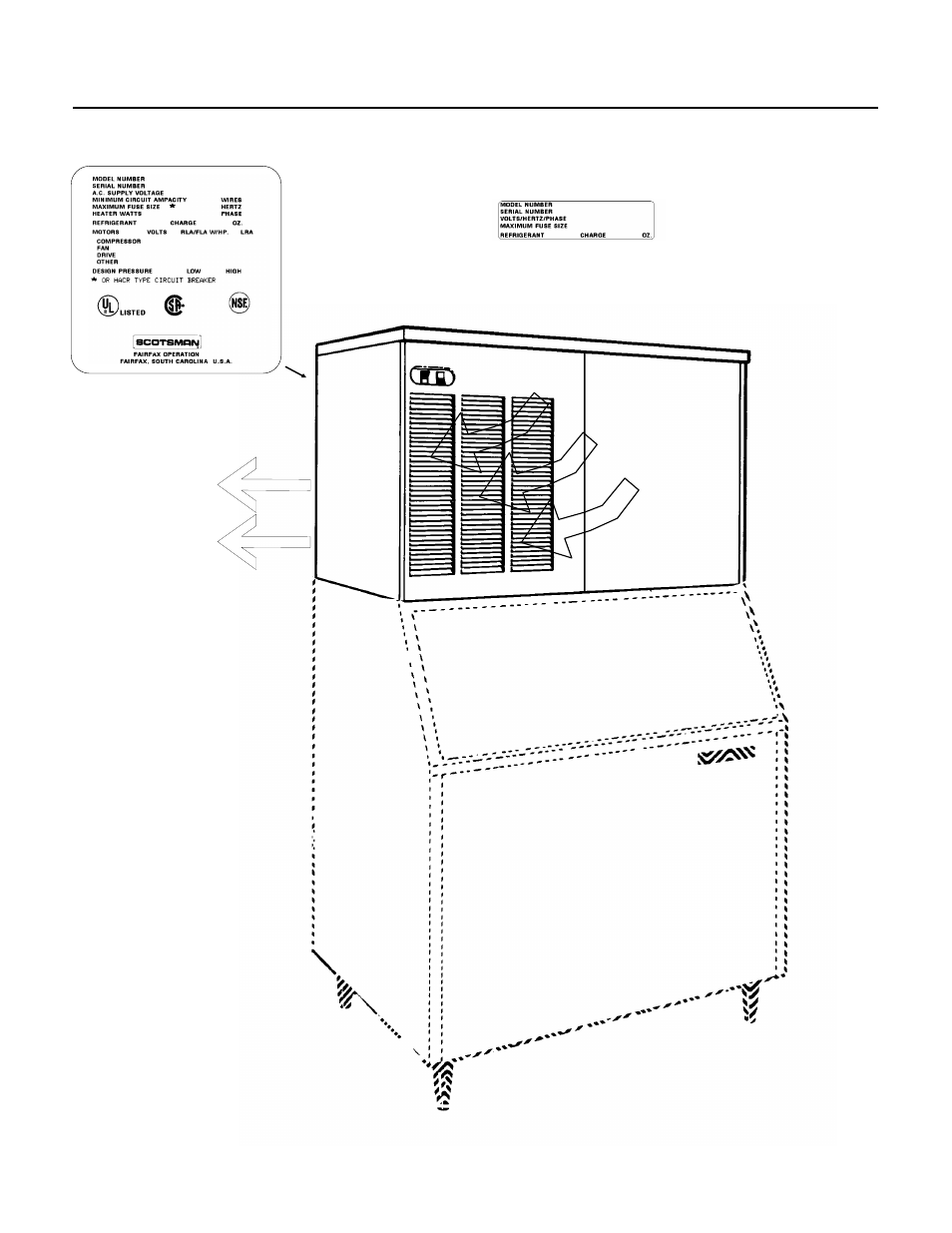 Airflow on air cooled models | Scotsman CME1202 User Manual | Page 3 / 39