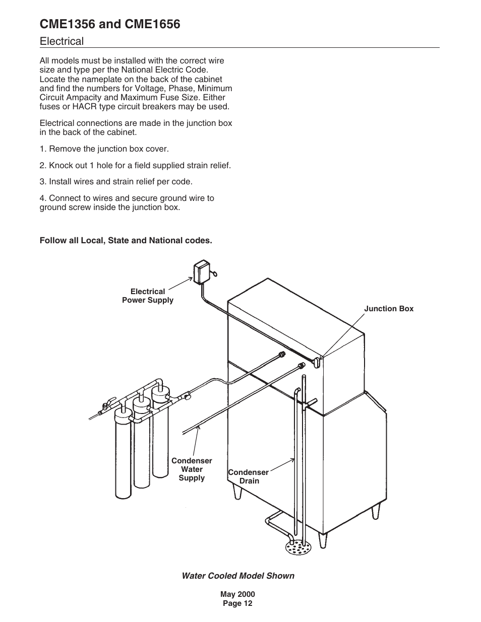 Electrical | Scotsman CME1356 User Manual | Page 12 / 43