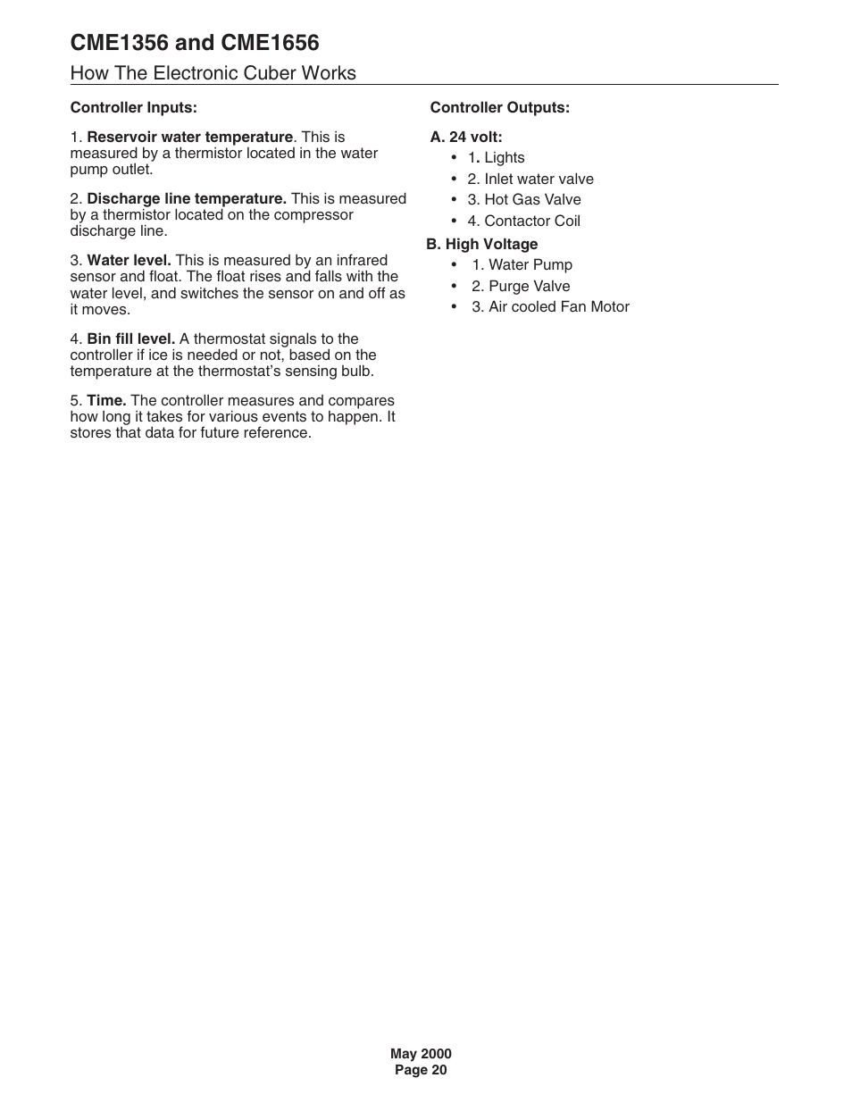 How the electronic cuber works | Scotsman CME1356 User Manual | Page 20 / 43