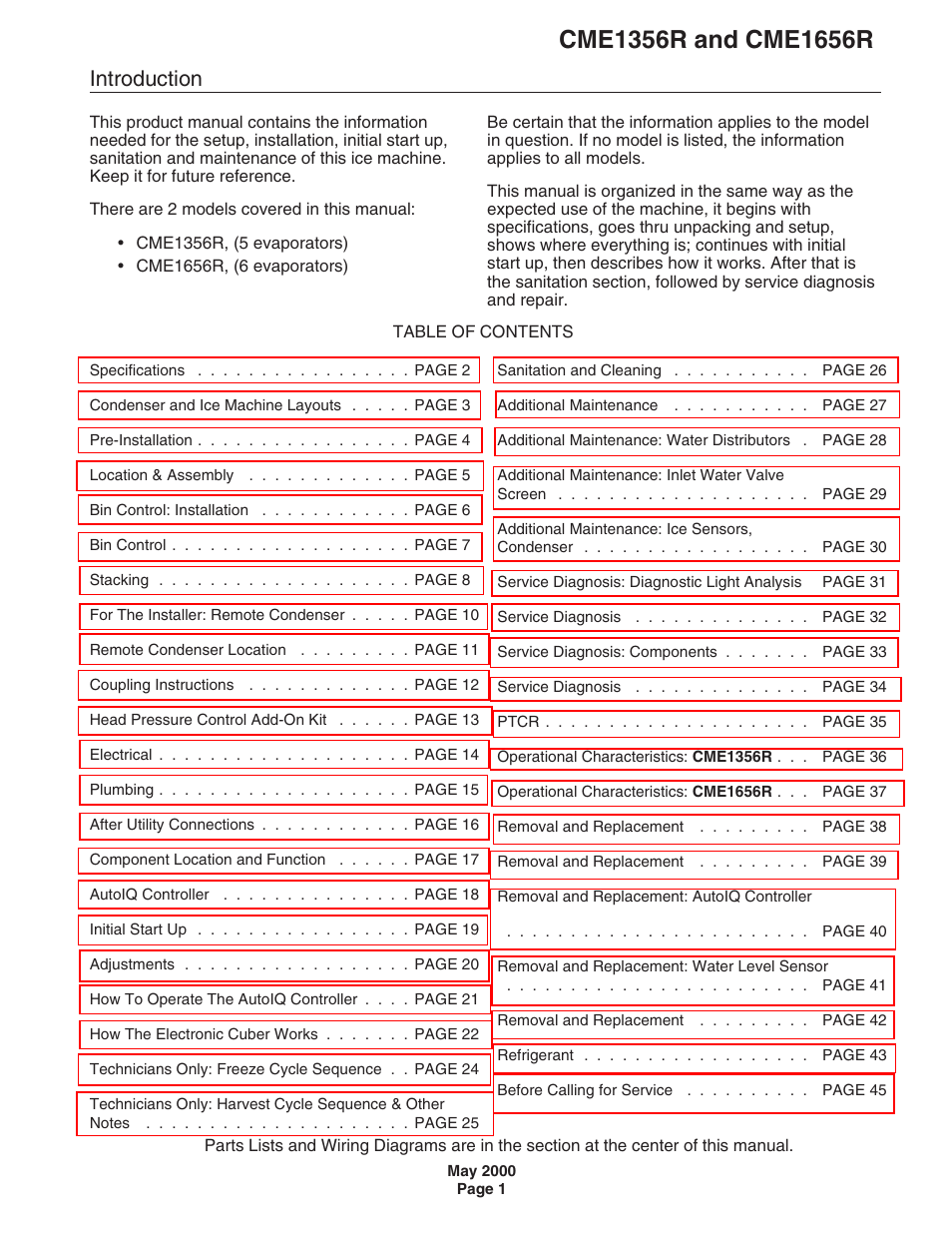 Scotsman CME1356R User Manual | 47 pages