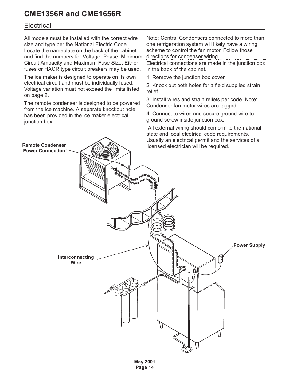 Electrical | Scotsman CME1356R User Manual | Page 14 / 47