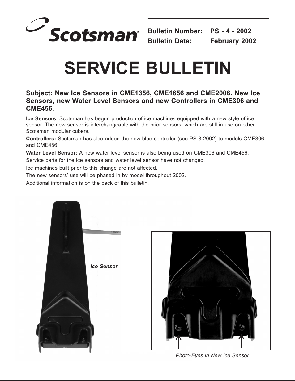 Service bulletin | Scotsman CME1356R User Manual | Page 46 / 47