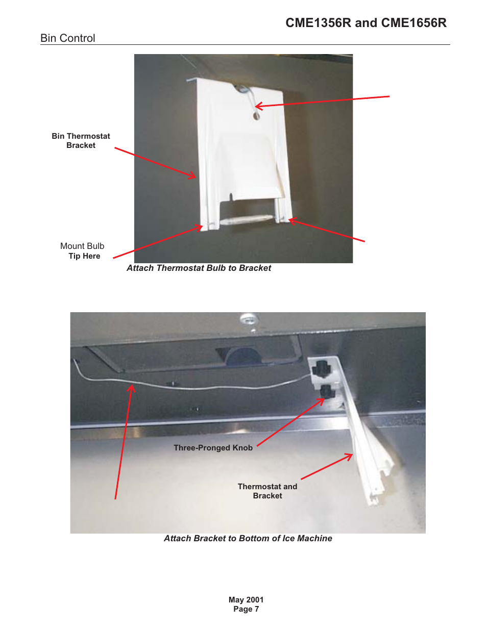 Bin control | Scotsman CME1356R User Manual | Page 7 / 47