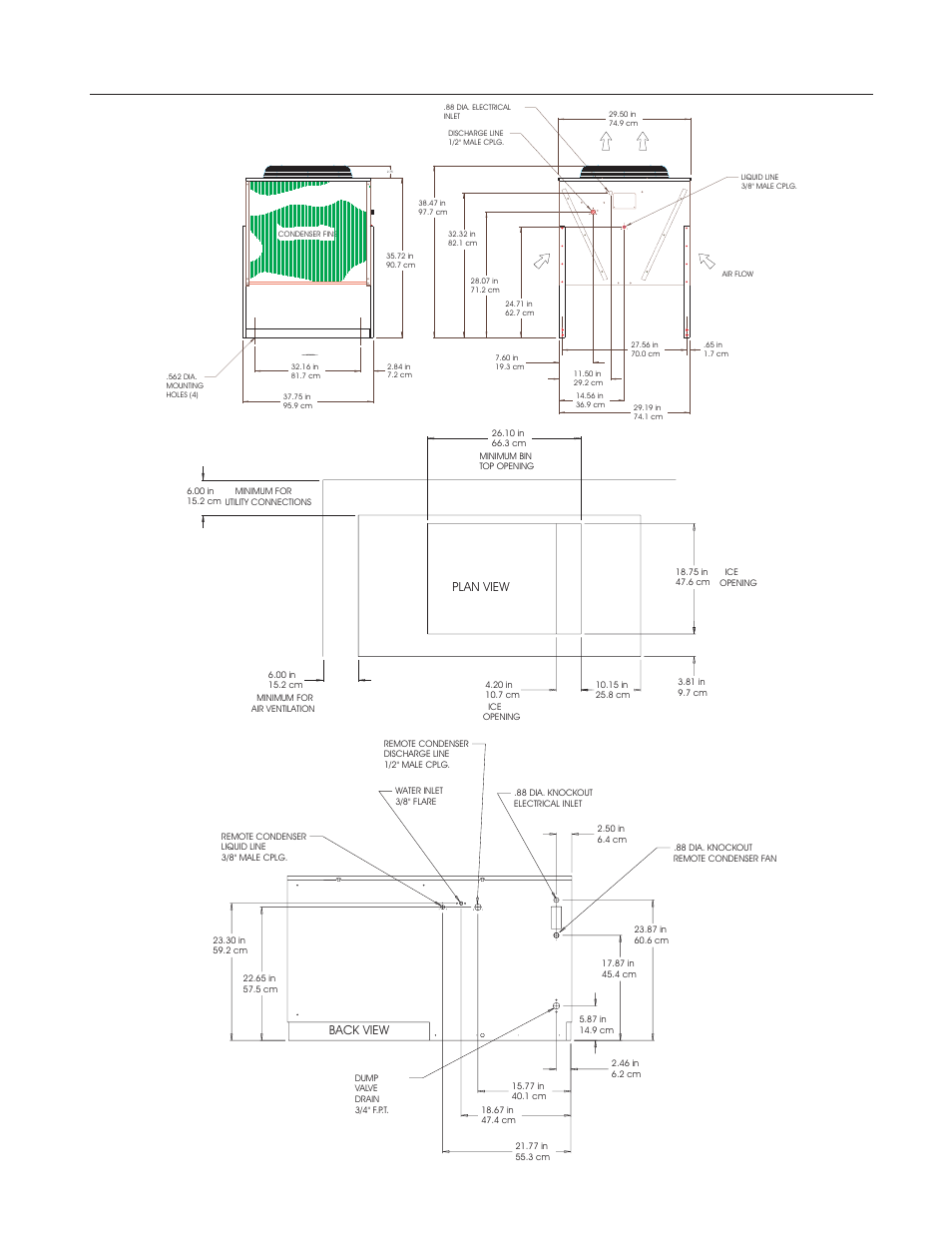 Cme2006r, Condenser and ice machine layouts, Erc611 | Scotsman CME2006R User Manual | Page 3 / 46