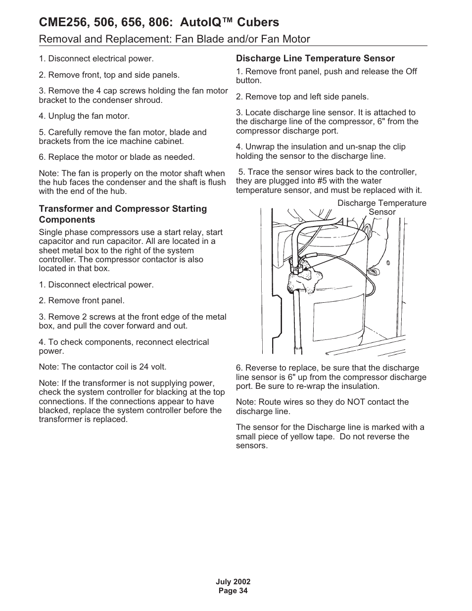 Scotsman CME256 AutoIQ User Manual | Page 34 / 54