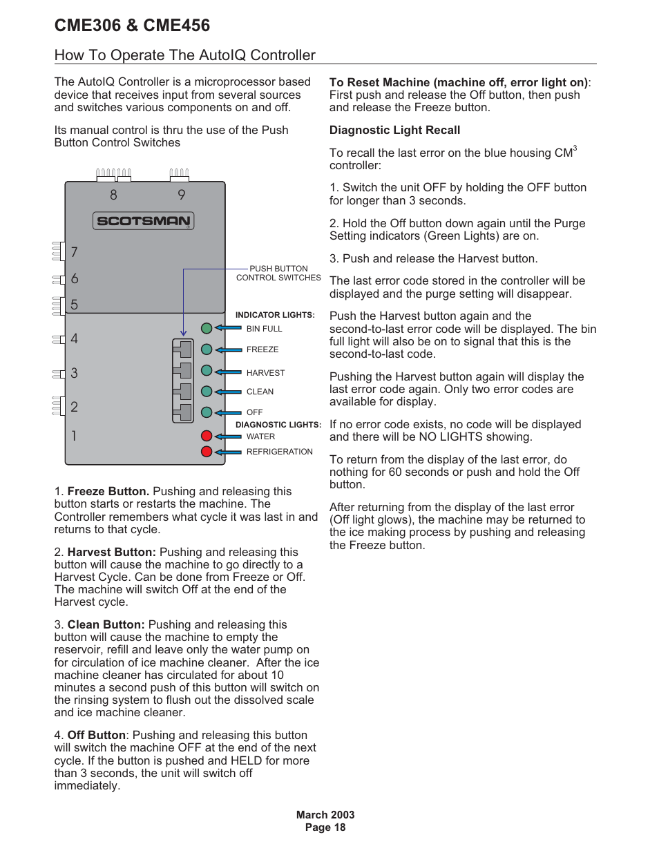How to operate the autoiq controller | Scotsman CME306 User Manual | Page 18 / 42