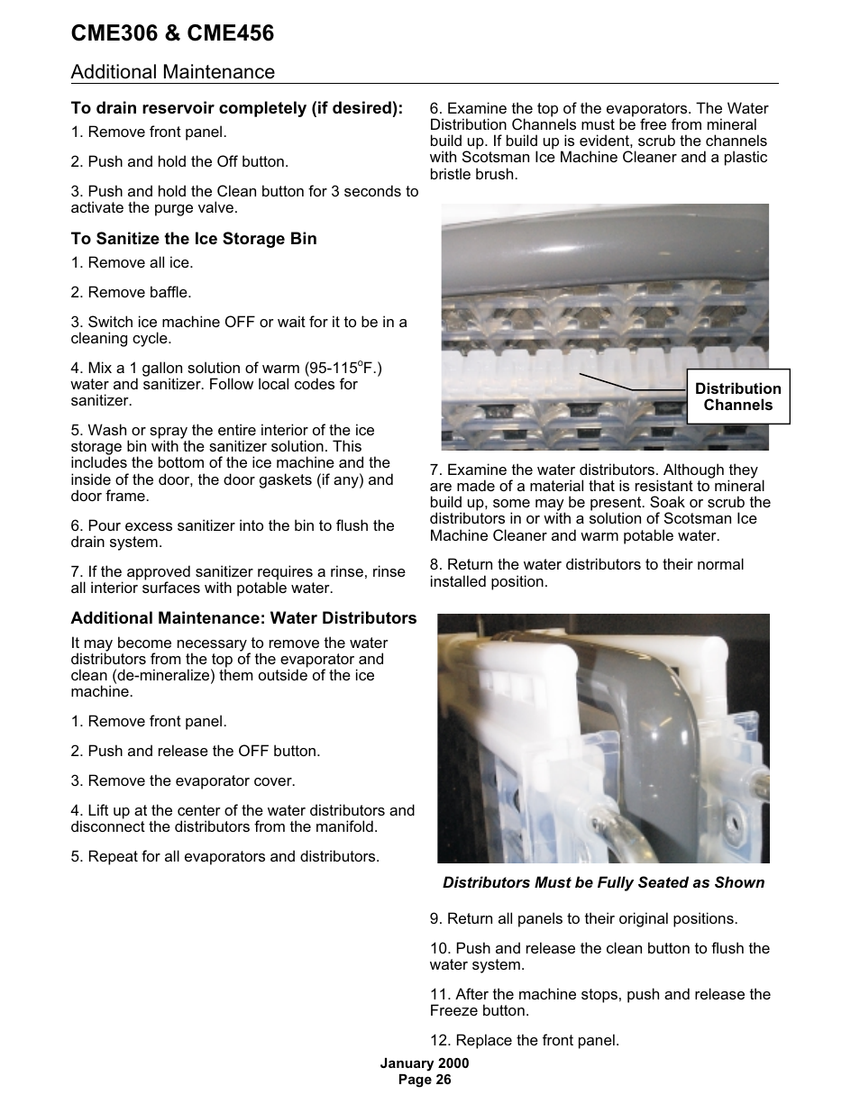 Additional maintenance | Scotsman CME306 User Manual | Page 26 / 42