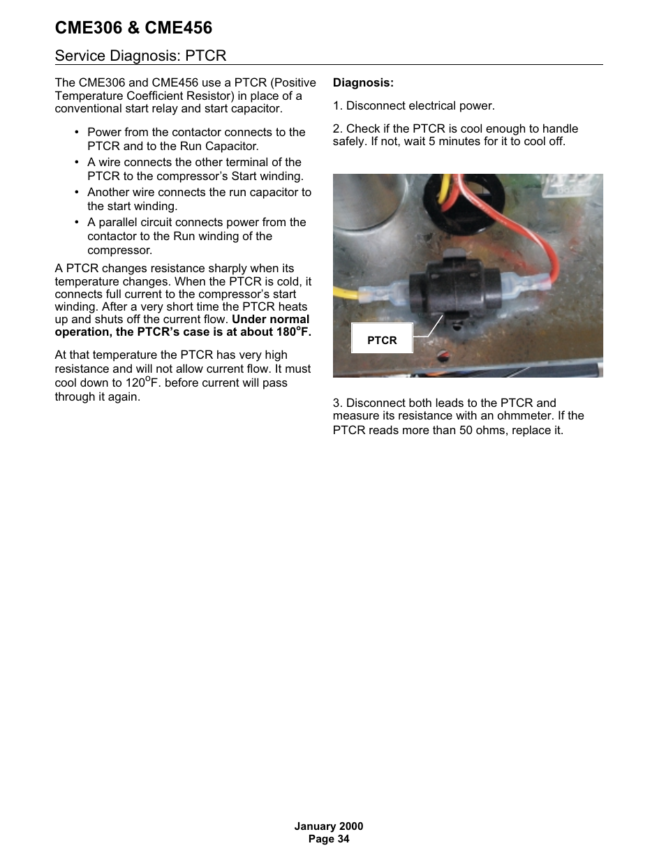 Service diagnosis: ptcr | Scotsman CME306 User Manual | Page 34 / 42