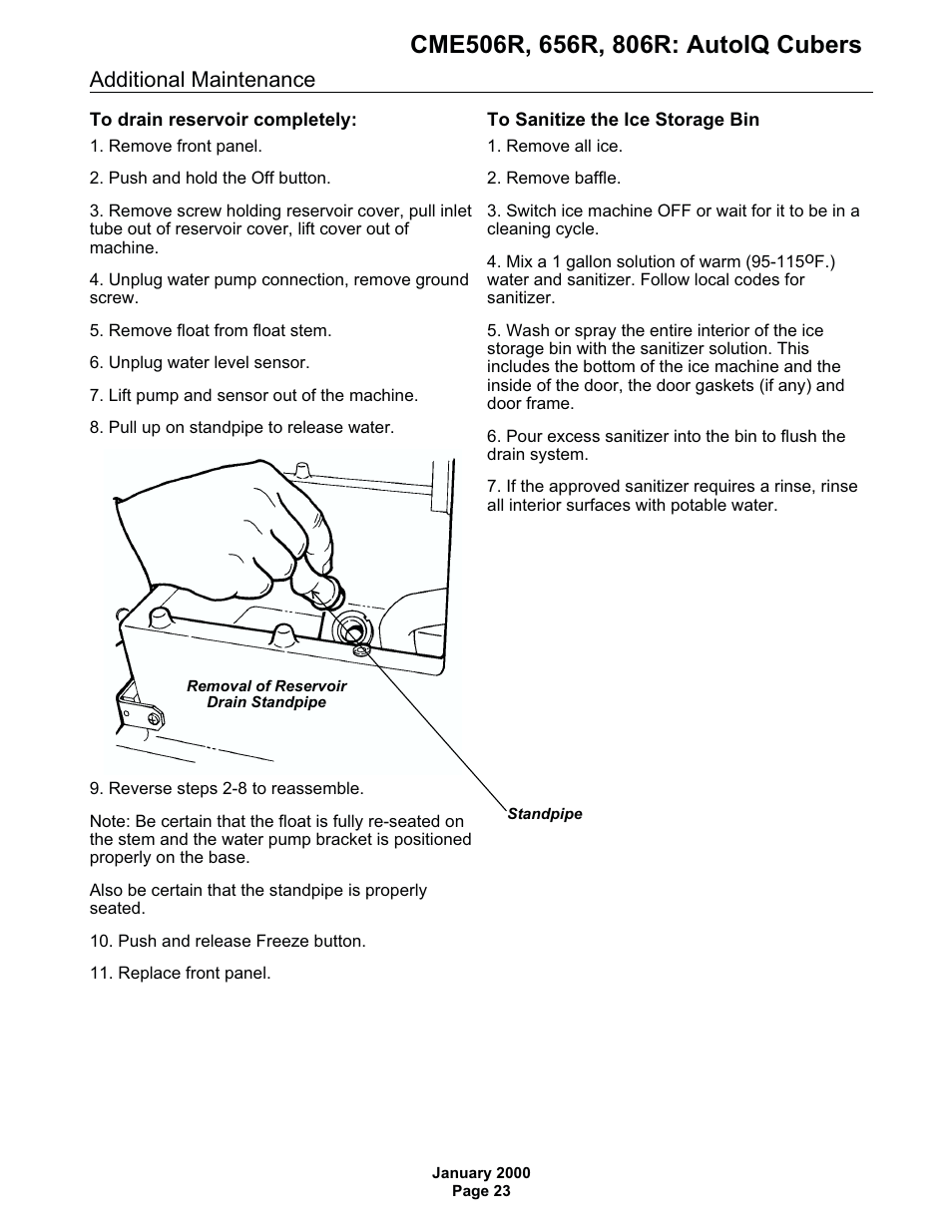 Additional maintenance | Scotsman CME506R AutoIQ User Manual | Page 23 / 43