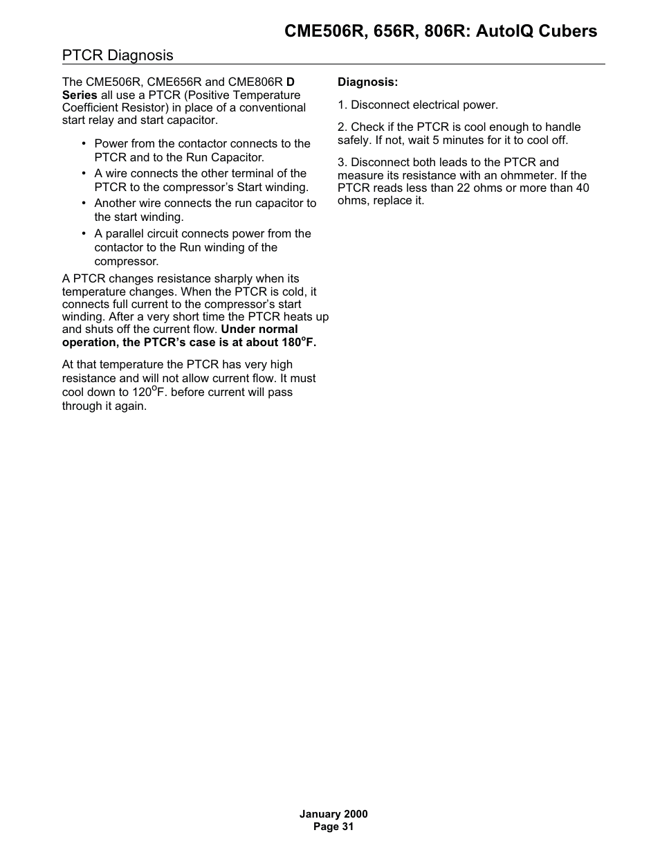 Ptcr diagnosis | Scotsman CME506R AutoIQ User Manual | Page 31 / 43
