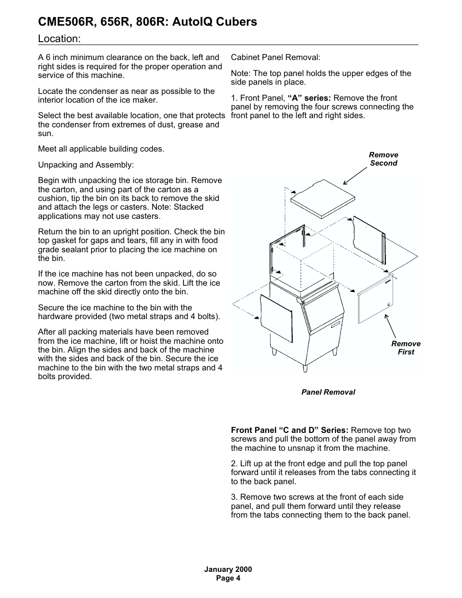 Location | Scotsman CME506R AutoIQ User Manual | Page 4 / 43