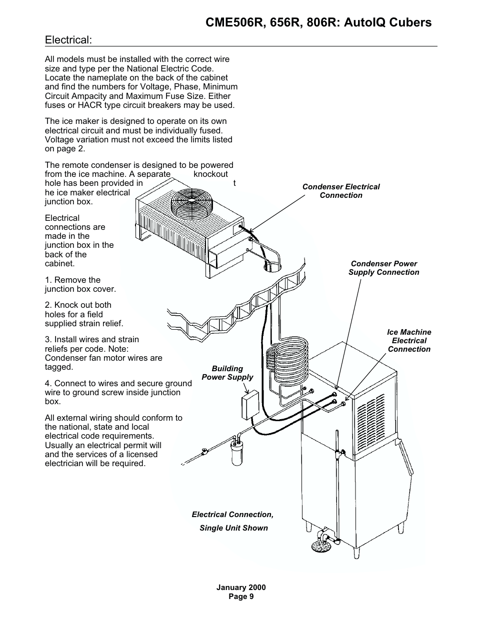 Electrical | Scotsman CME506R AutoIQ User Manual | Page 9 / 43