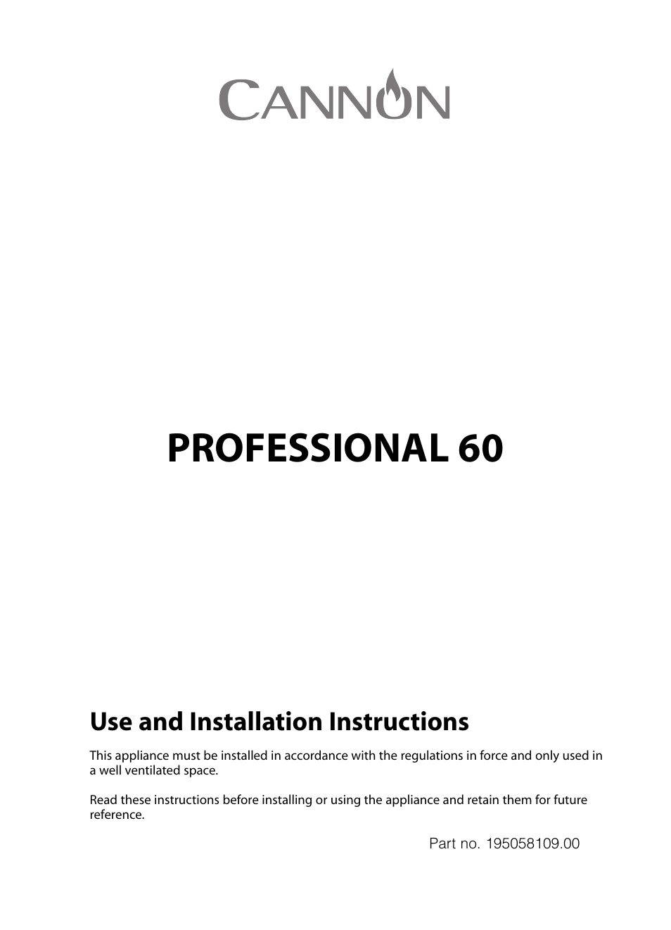 Cannon Professional 60 C60GP User Manual | 36 pages