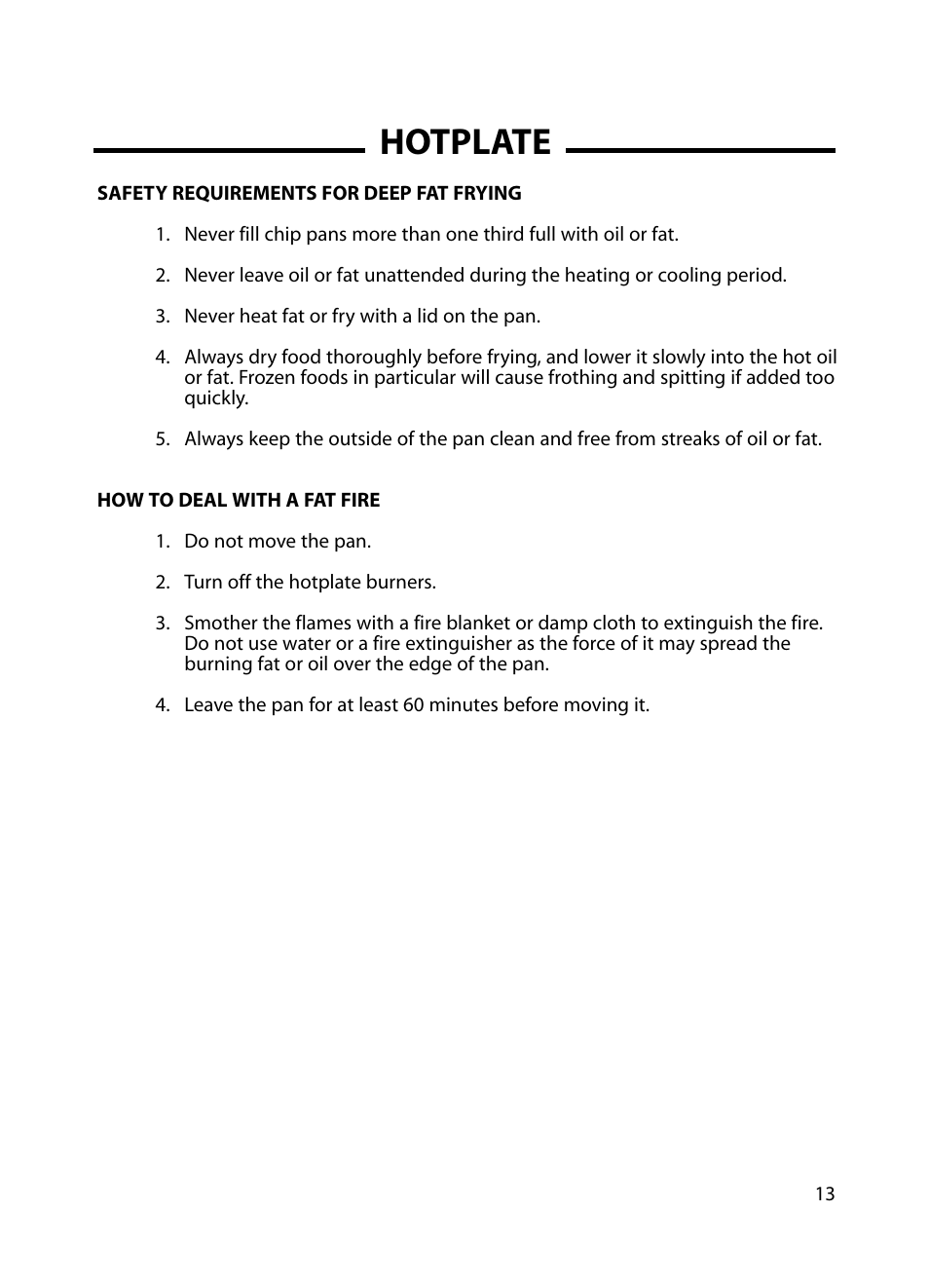 Hotplate | Cannon Professional 60 C60GP User Manual | Page 13 / 36