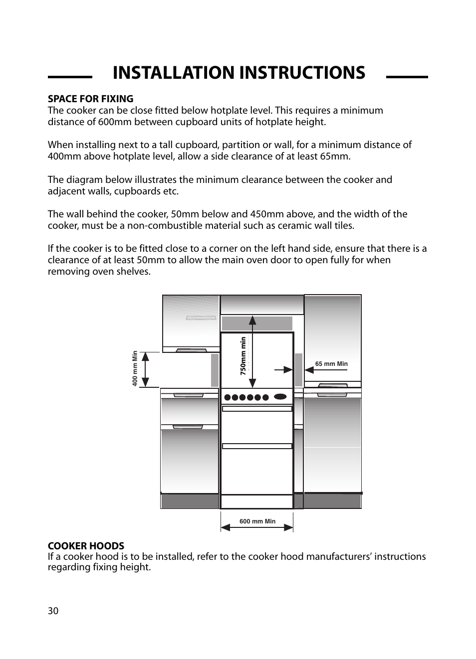 Installation instructions | Cannon Professional 60 C60GP User Manual | Page 30 / 36