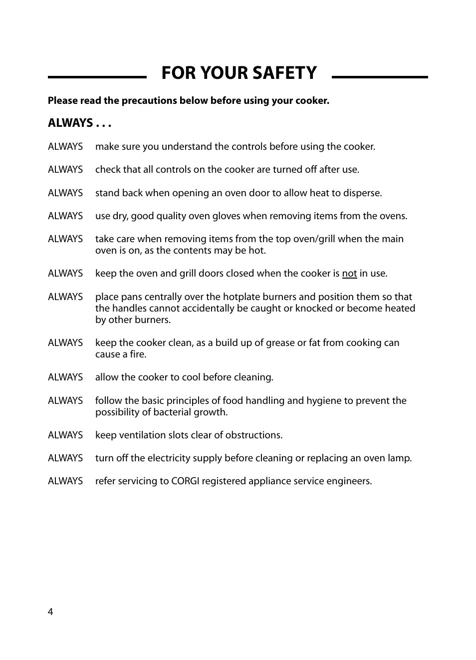 For your safety | Cannon Professional 60 C60GP User Manual | Page 4 / 36