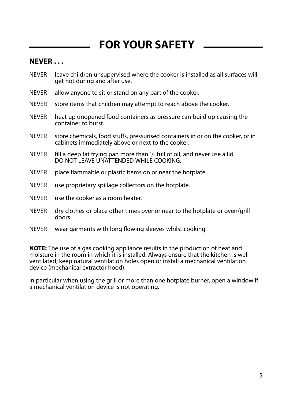 For your safety, Never | Cannon Professional 60 C60GP User Manual | Page 5 / 36