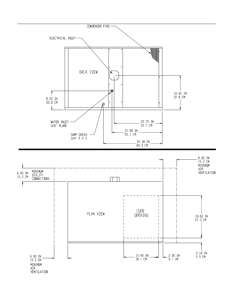 Utility connection locations | Scotsman CME855A User Manual | Page 3 / 26