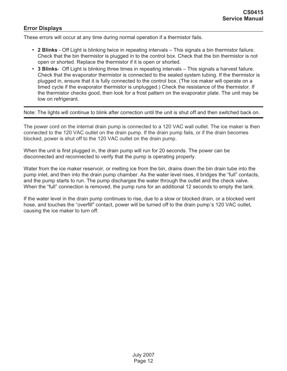 Scotsman CS0415 User Manual | Page 12 / 28