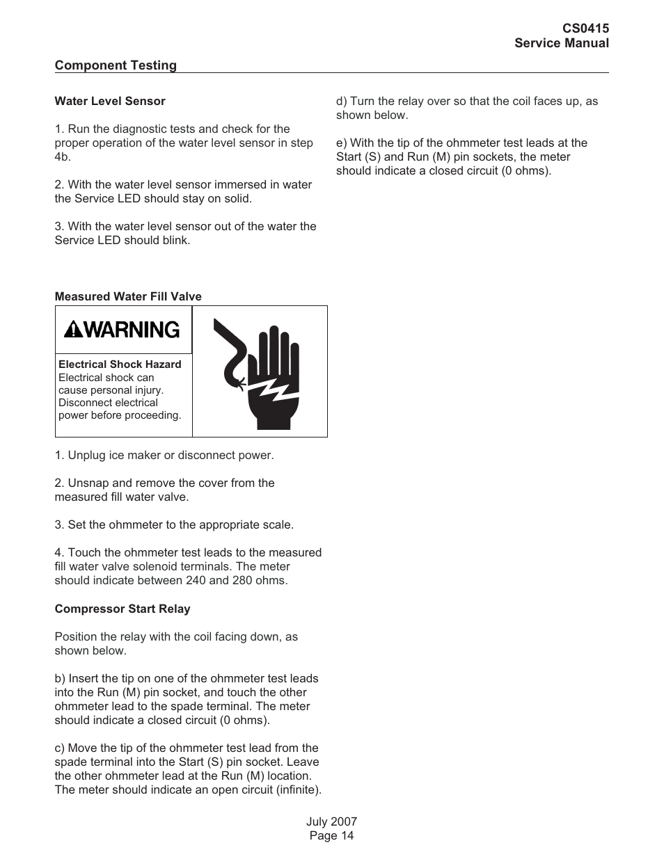 Scotsman CS0415 User Manual | Page 14 / 28