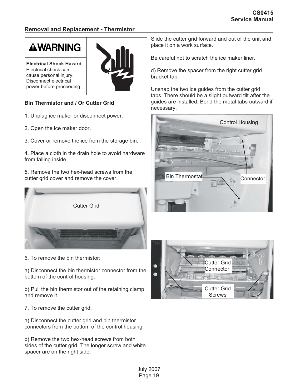 Scotsman CS0415 User Manual | Page 19 / 28