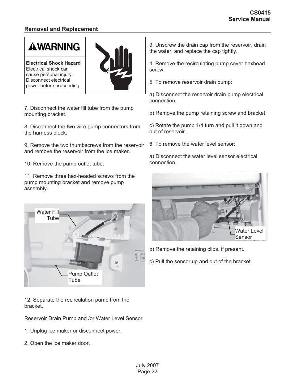 Scotsman CS0415 User Manual | Page 22 / 28