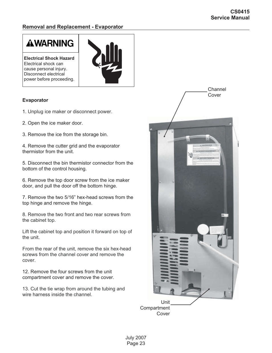 Scotsman CS0415 User Manual | Page 23 / 28