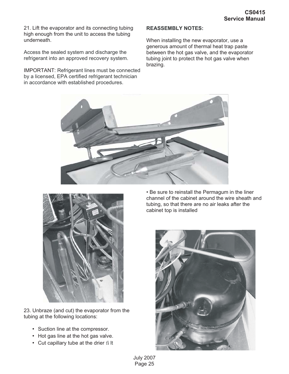 Scotsman CS0415 User Manual | Page 25 / 28