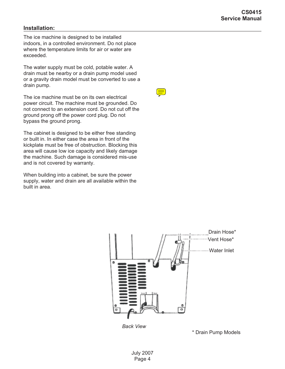 Scotsman CS0415 User Manual | Page 4 / 28