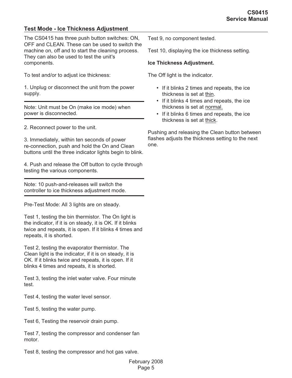 Scotsman CS0415 User Manual | Page 5 / 28