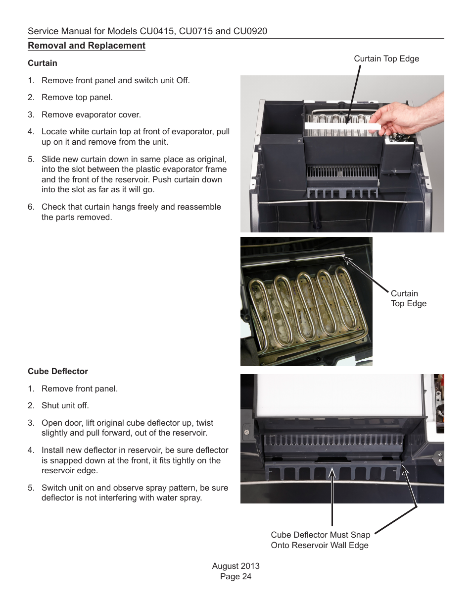 Removal and replacement | Scotsman CU0415 User Manual | Page 25 / 31