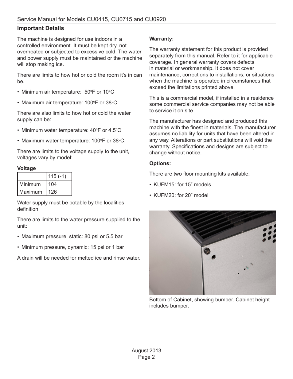 Important details | Scotsman CU0415 User Manual | Page 3 / 31