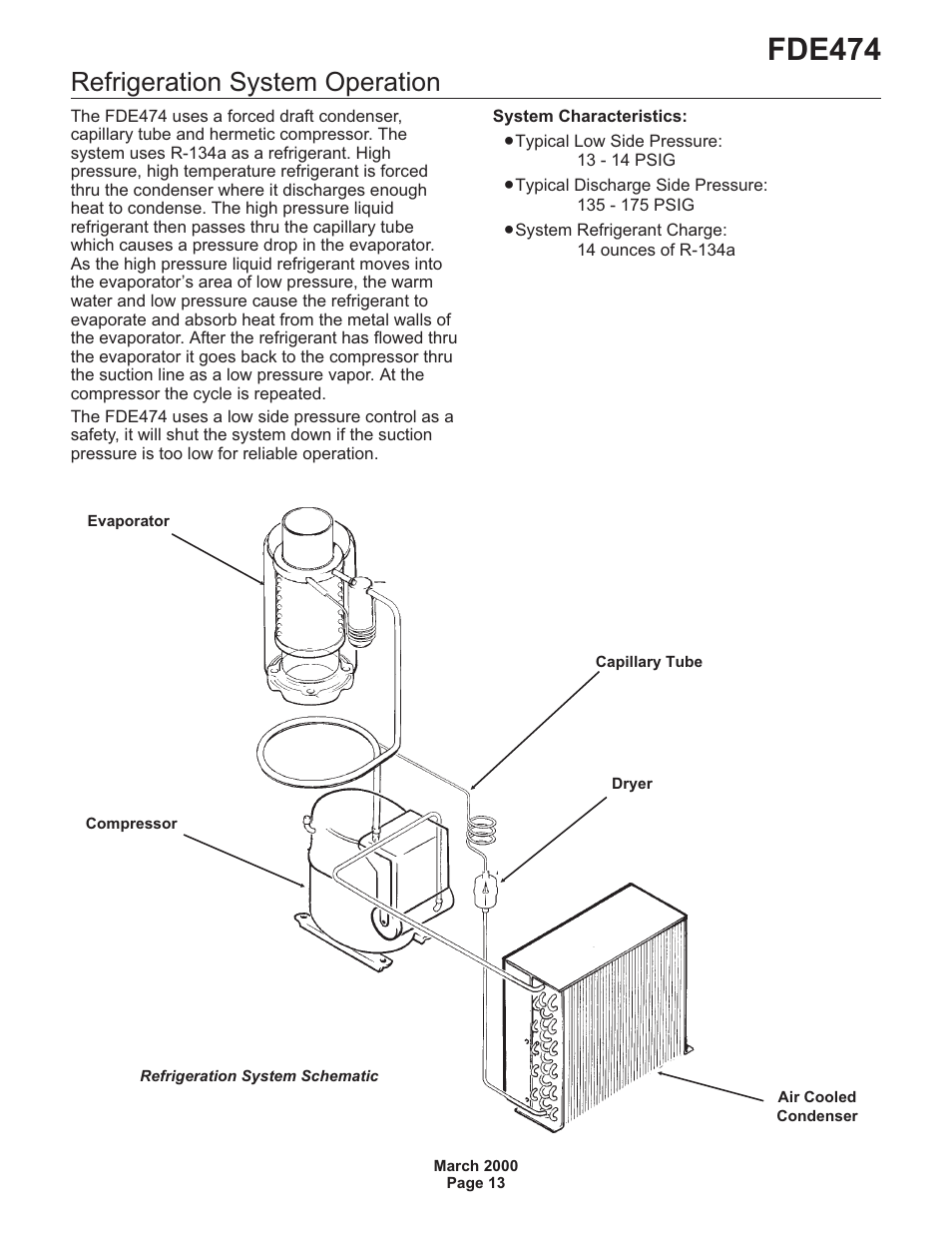 Fde474, Refrigeration system operation | Scotsman FDE474 User Manual | Page 13 / 29