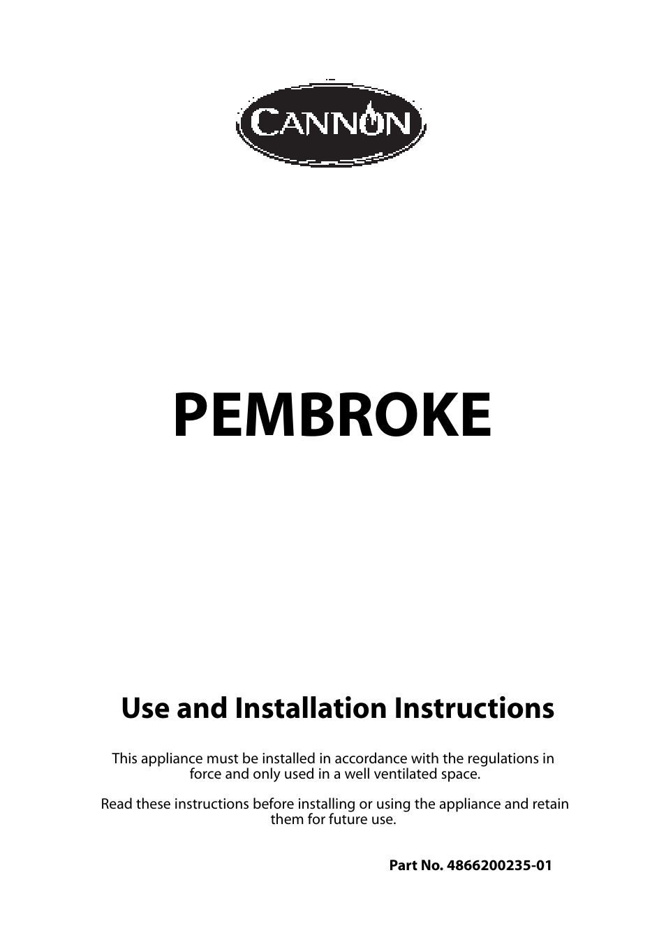 Cannon PEMBROKE 10592G User Manual | 40 pages