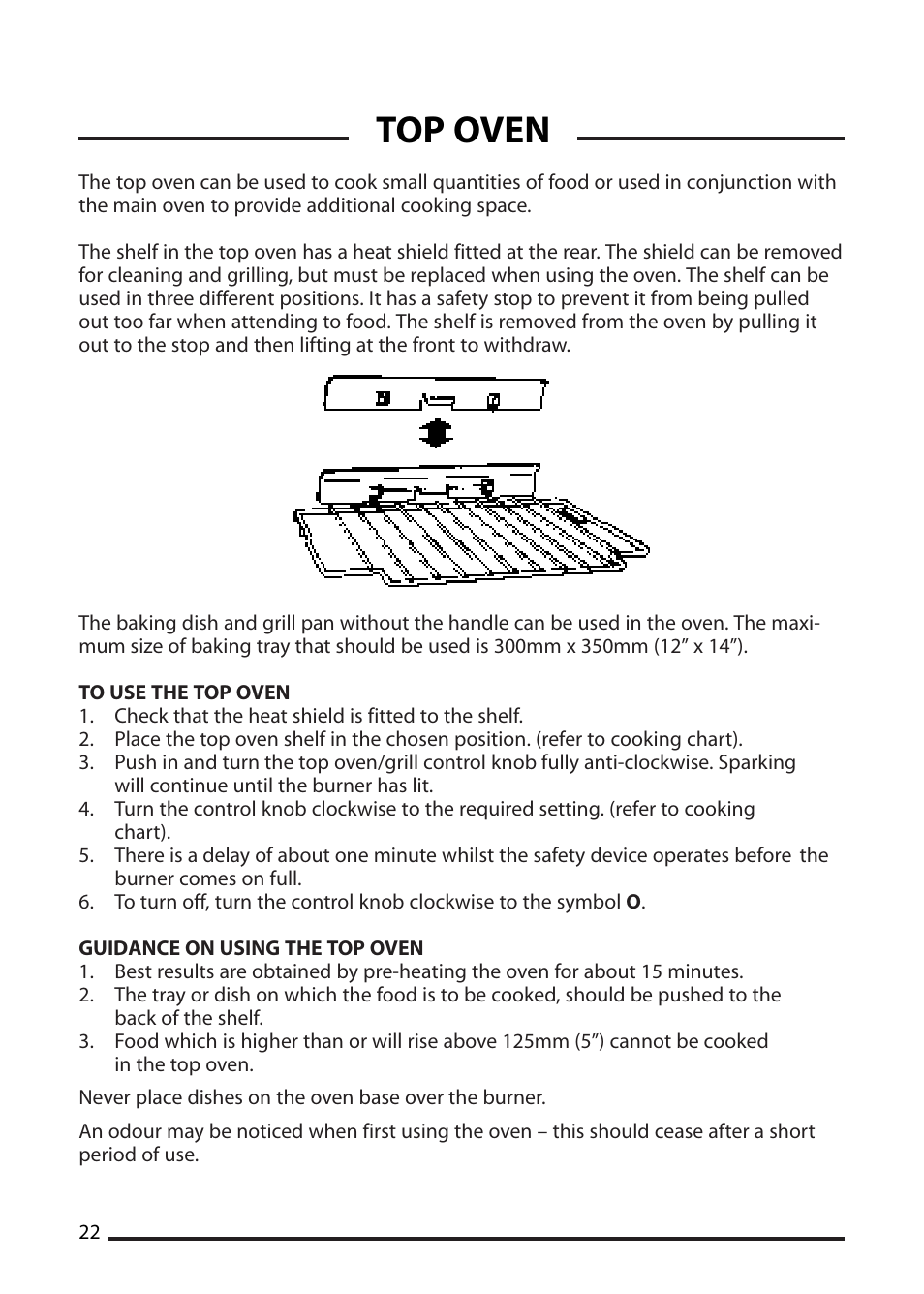 Top oven | Cannon PEMBROKE 10592G User Manual | Page 22 / 40